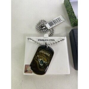Jacksonville Jaguars Dog Tag Necklace Stainless Steel NFL Licensed with Gift Box